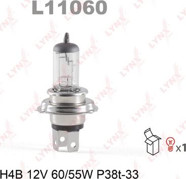 LYNXauto L11060 - Лампа розжарювання, основна фара autozip.com.ua
