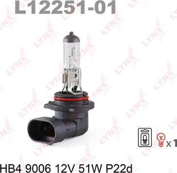 LYNXauto L12251-01 - Лампа розжарювання, фара дальнього світла autozip.com.ua