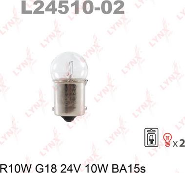 LYNXauto L24510-02 - Лампа розжарювання autozip.com.ua