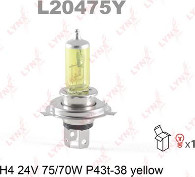 LYNXauto L20475Y - Лампа розжарювання, протитуманні фари autozip.com.ua