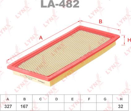 LYNXauto LA-482 - Повітряний фільтр autozip.com.ua