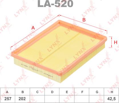 LYNXauto LA-520 - Повітряний фільтр autozip.com.ua