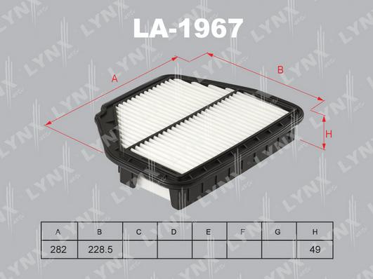 LYNXauto LA-1967 - Повітряний фільтр autozip.com.ua