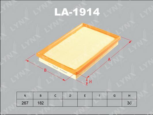 LYNXauto LA-1914 - Повітряний фільтр autozip.com.ua