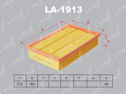 LYNXauto LA-1913 - Повітряний фільтр autozip.com.ua