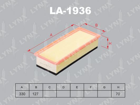 LYNXauto LA-1936 - Повітряний фільтр autozip.com.ua