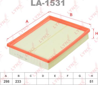 LYNXauto LA-1531 - Повітряний фільтр autozip.com.ua