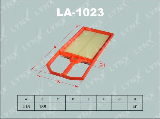 LYNXauto LA-1023 - Повітряний фільтр autozip.com.ua