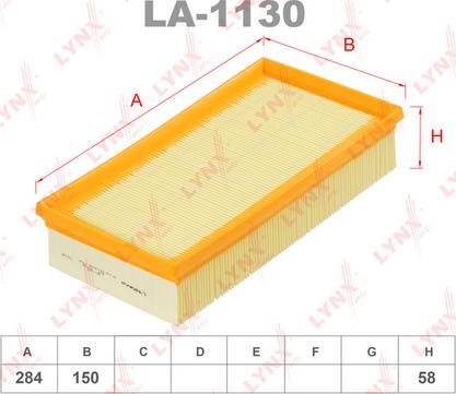 LYNXauto LA-1130 - Повітряний фільтр autozip.com.ua