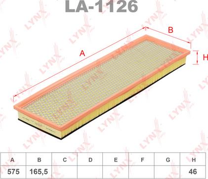 LYNXauto LA-1126 - Повітряний фільтр autozip.com.ua