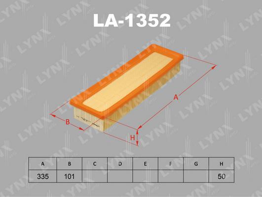 LYNXauto LA-1352 - Повітряний фільтр autozip.com.ua