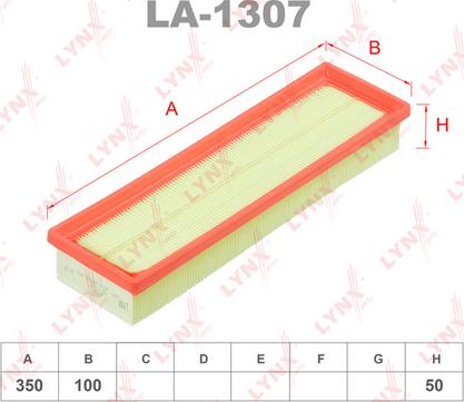 LYNXauto LA-1307 - Повітряний фільтр autozip.com.ua