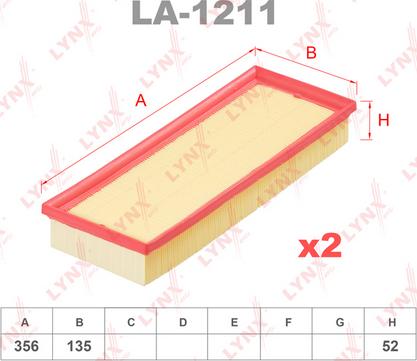 LYNXauto LA-1211 - Повітряний фільтр autozip.com.ua