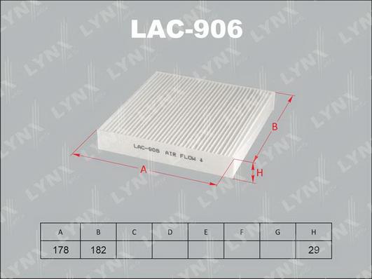 LYNXauto LAC-906 - Фільтр, повітря у внутрішній простір autozip.com.ua