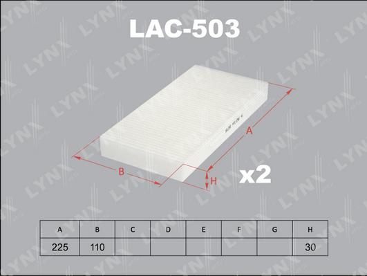 LYNXauto LAC-503 - Фільтр, повітря у внутрішній простір autozip.com.ua