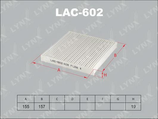 LYNXauto LAC-602 - Фільтр, повітря у внутрішній простір autozip.com.ua
