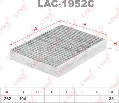 LYNXauto LAC-1952C - Фільтр, повітря у внутрішній простір autozip.com.ua