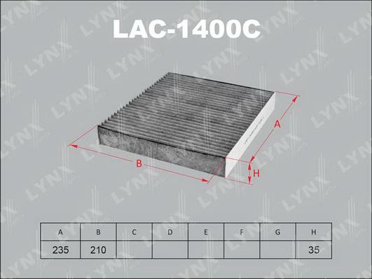 LYNXauto LAC-1400C - Фільтр, повітря у внутрішній простір autozip.com.ua