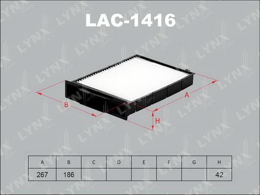 LYNXauto LAC-1416 - Фільтр, повітря у внутрішній простір autozip.com.ua