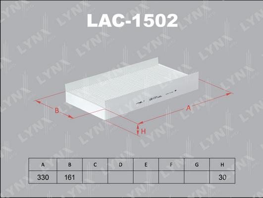 LYNXauto LAC-1502 - Фільтр, повітря у внутрішній простір autozip.com.ua
