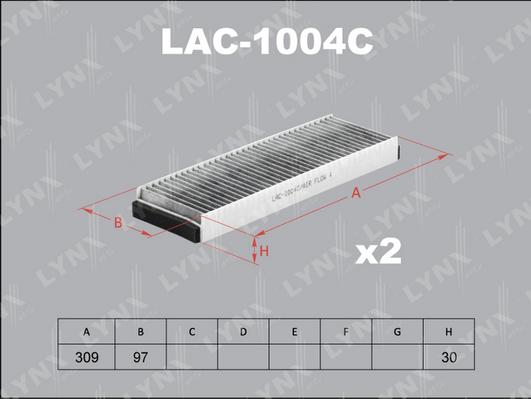LYNXauto LAC-1004C - Фільтр, повітря у внутрішній простір autozip.com.ua
