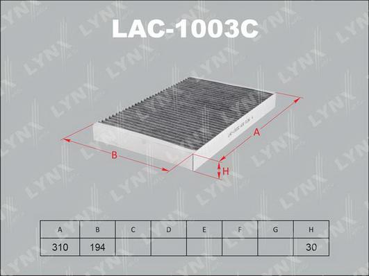 LYNXauto LAC-1003C - Фільтр, повітря у внутрішній простір autozip.com.ua