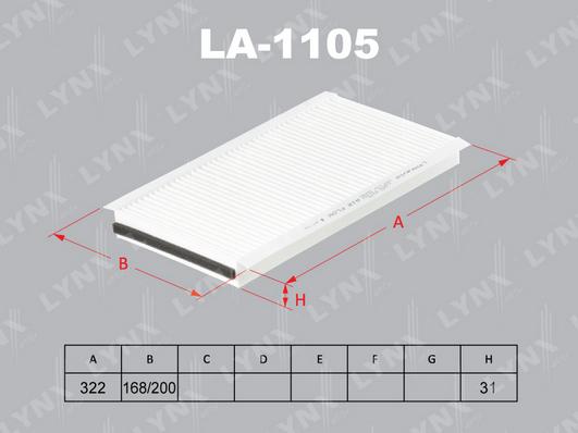 LYNXauto LAC-1105 - Фільтр, повітря у внутрішній простір autozip.com.ua