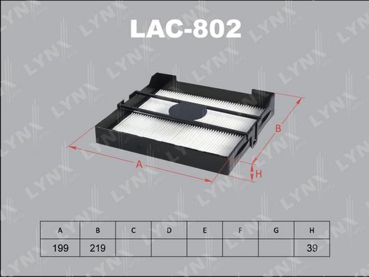 LYNXauto LAC-802 - Фільтр, повітря у внутрішній простір autozip.com.ua
