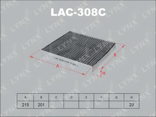 LYNXauto LAC-308C - Фільтр, повітря у внутрішній простір autozip.com.ua