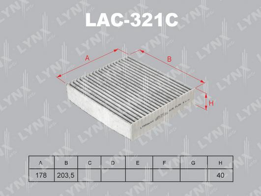 LYNXauto LAC-321C - Фільтр, повітря у внутрішній простір autozip.com.ua