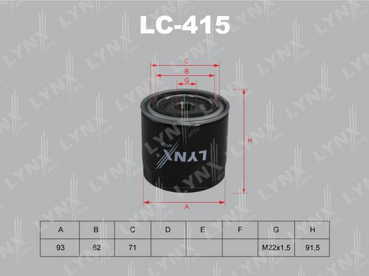 LYNXauto LC-415 - Масляний фільтр autozip.com.ua