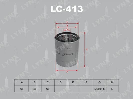 LYNXauto LC-413 - Масляний фільтр autozip.com.ua