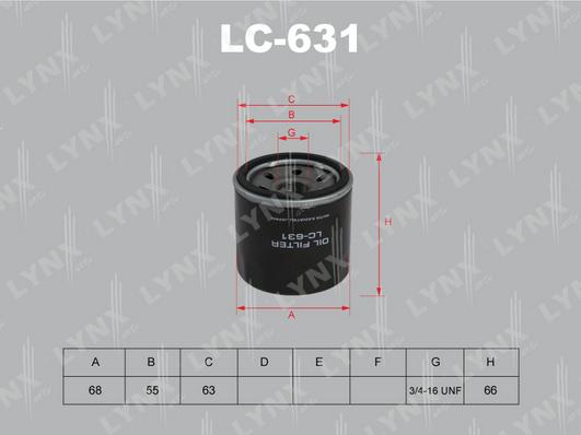 LYNXauto LC-631 - Масляний фільтр autozip.com.ua