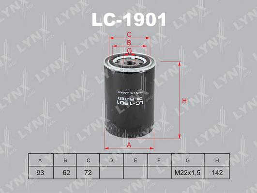 LYNXauto LC-1901 - Масляний фільтр autozip.com.ua