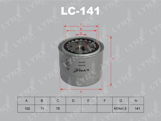 LYNXauto LC-141 - Масляний фільтр autozip.com.ua