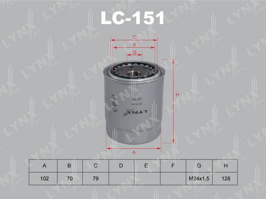 LYNXauto LC-151 - Масляний фільтр autozip.com.ua