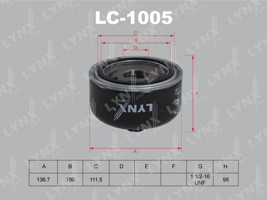 LYNXauto LC-1005 - Масляний фільтр autozip.com.ua