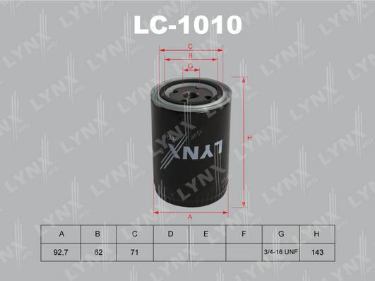 LYNXauto LC-1010 - Масляний фільтр autozip.com.ua