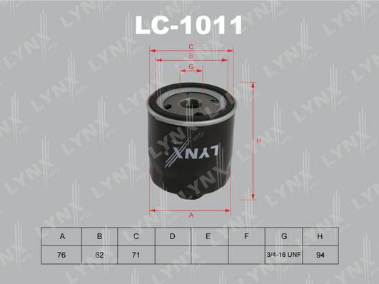 LYNXauto LC-1011 - Масляний фільтр autozip.com.ua