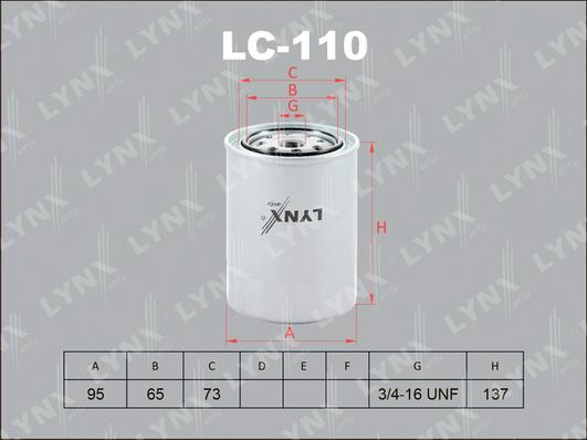 LYNXauto LC-110 - Масляний фільтр autozip.com.ua