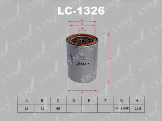 LYNXauto LC-1326 - Масляний фільтр autozip.com.ua