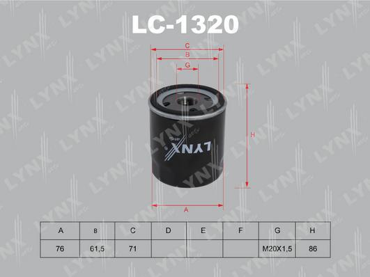 LYNXauto LC-1320 - Масляний фільтр autozip.com.ua