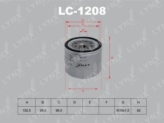 LYNXauto LC-1208 - Масляний фільтр autozip.com.ua