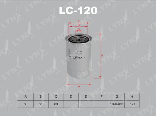 LYNXauto LC-120 - Масляний фільтр autozip.com.ua
