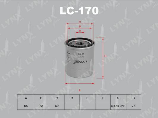 LYNXauto LC-170 - Масляний фільтр autozip.com.ua