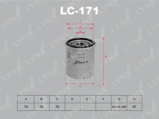 LYNXauto LC-171 - Масляний фільтр autozip.com.ua