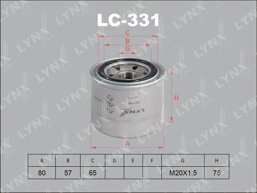 LYNXauto LC-331 - Масляний фільтр autozip.com.ua
