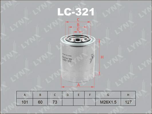 LYNXauto LC-321 - Масляний фільтр autozip.com.ua