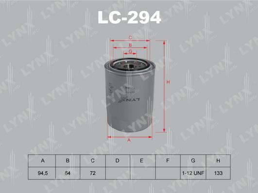 LYNXauto LC-294 - Масляний фільтр autozip.com.ua
