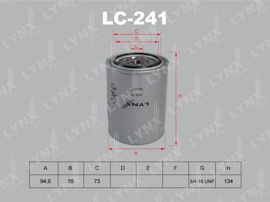 LYNXauto LC-241 - Масляний фільтр autozip.com.ua